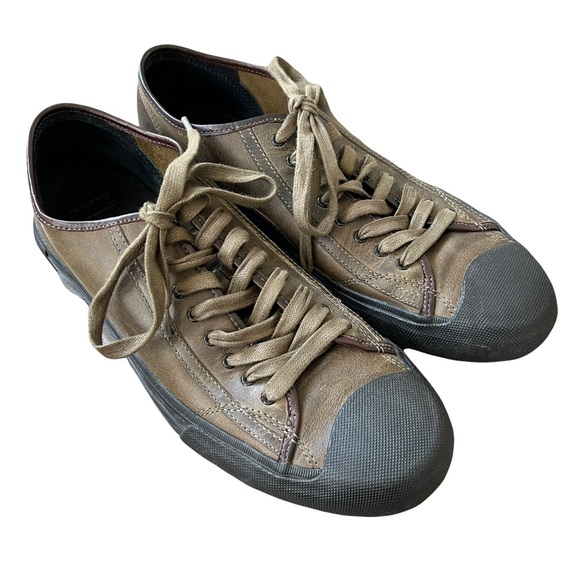 FRYE Ryan Leather Sneakers Casual Shoes Military Green - Picture 3 of 9